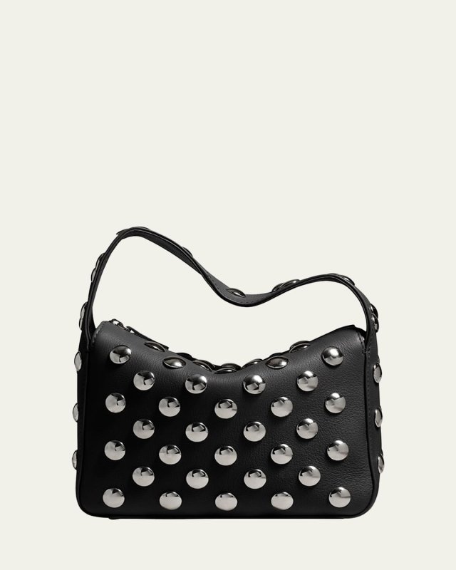 Elena Zip Leather Shoulder Bag